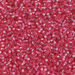 Miyuki Délica 11/0 DB1338 Rose Foncé intérieur Argent 8g