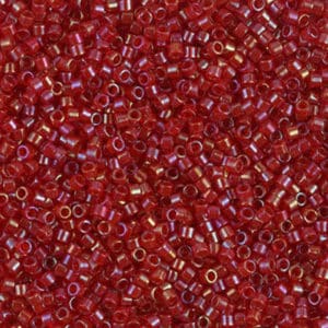 Miyuki Délica 11/0 DB0295 C. intérieur Rouge F. lustré 8g