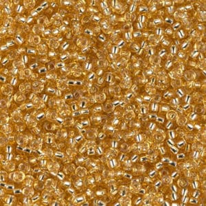 Miyuki Rocailles 11/0 N° 3 Doré Intérieur Argent 8grs