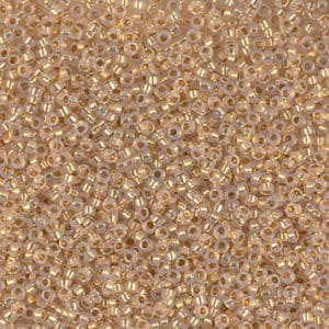 Miyuki Rocailles 15/0 N°196 White Opal intérieur doré 5grs