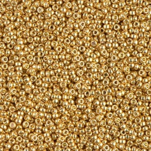 Miyuki Rocailles 15/0 N°4202 Doré galvanisé Duracoat 8grs