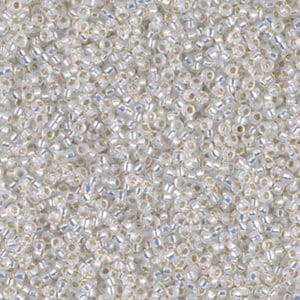 Miyuki Rocailles 15/0 N°551 Blanc laiteux intérieur Argent 8grs