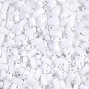 Miyuki Sachet 10g Half Tila 5x2.3x1.9mm Blanc Mat N°402F