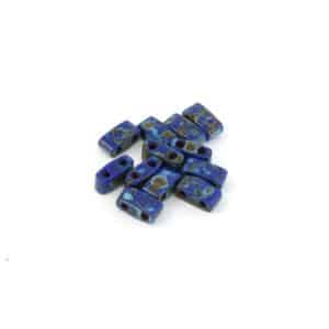 Miyuki Sachet 10g Half Tila 5x2.3x1.9mm Bleu Cobalt Opaque Picasso N°4518