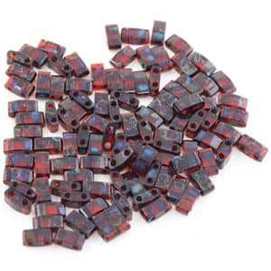 Miyuki Sachet 10g Half Tila 5x2.3x1.9mm Rouge Bleu Opaque Picasso N°4504