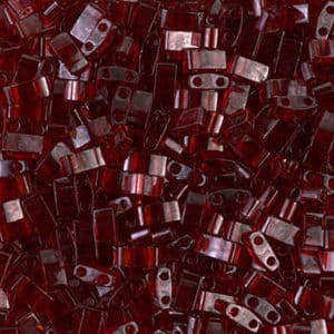 Miyuki Sachet 10g Half Tila 5x2.3x1.9mm Rouge F. transp. Lustré N°304