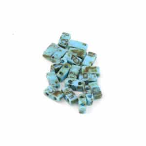Miyuki Sachet 10g Half Tila 5x2.3x1.9mm Turq. Opaque Bleu Picasso N°4514
