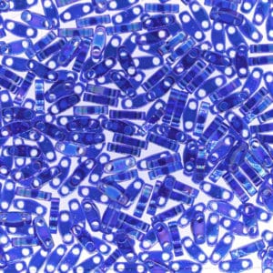 Miyuki Sachet 10g Quart Tila 5x1.2x1.9mm Bleu Cobalt Lustré Transp. N°177