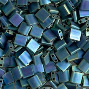 Miyuki Sachet 10g Tila 5x5x1.9mm Vert Bleu Irisé Métal Mat N°2064