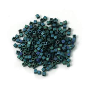 Miyuki cube 1.8mm Bleu Vert Métallique Mat Irisé N°2064 10g