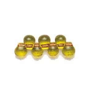 Sachet 8g Gouttes 3.4mm Olivine intérieur doré N°45
