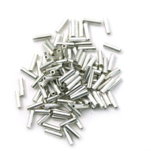 Sachet 10g Bugles 2 inch 6x1.7mm trou rond Argenté métallique n°181