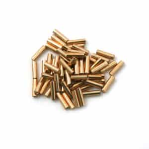 Sachet 10g Bugles 2 inch 6x1.7mm trou rond Doré foncé métallique n°182