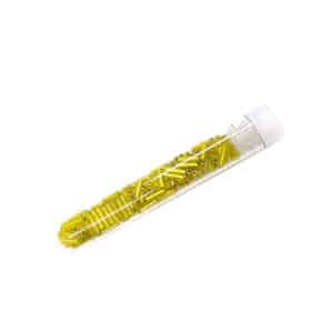 Tube 7grs rocailles ASIE 3" Jaune intérieur argent