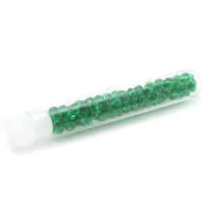 Tube 7grs rocailles EUROPE 4/0 Vert Transparent