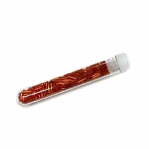 Tube 7grs rocailles ASIE 3" Orange intérieur argent