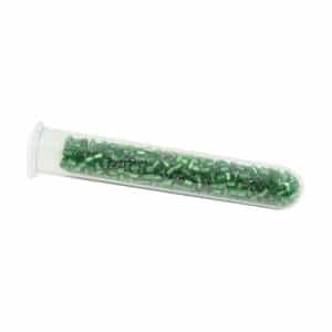 Tube 7grs rocailles ASIE 1" Vert intérieur Argent
