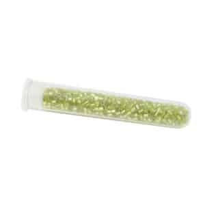 Tube 7grs rocailles ASIE 1" Jaune Intérieur Argent