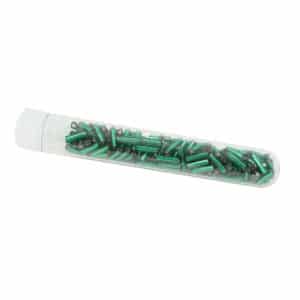 Tube 7grs rocailles EUROPE 3" Vert F. intérieur Argent