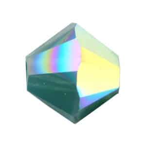5328 4mm Sach 48 Swarovski toupie Palace Green Opal AB