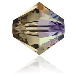 5328 4mm Sach 48 Swarovski toupie Smoky Quartz AB