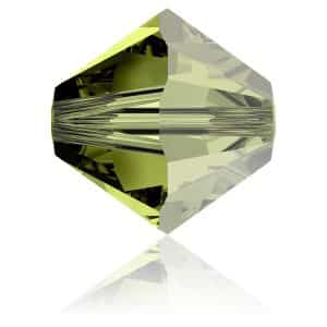 5328 4mm Sach 48 Swarovski toupie Olivine Satin