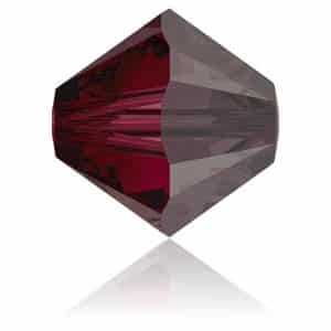 5328 4mm Sach 48 Swarovski toupie Ruby Satin