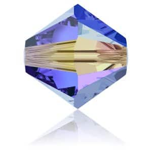 5328 4mm Sach 48 Swarovski toupie Sapphire AB 2x