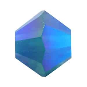 5328 4mm Sach 48 Swarovski toupie Carribean Blue Opal AB 2x
