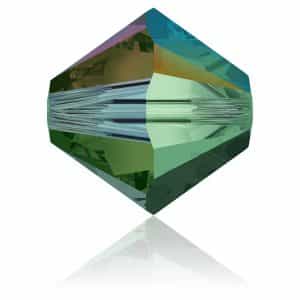5328 4mm Sach 48 Swarovski toupie Emerald AB 2X