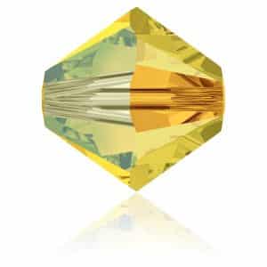 5328 4mm Sach 48 Swarovski toupie Light Topaz AB 2X