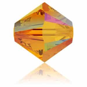 5328 4mm Sach 48 Swarovski toupie Tangerine AB 2X