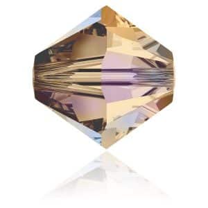 5328 4mm Sach 48 Swarovski toupie Light Smoked Topaz AB 2X