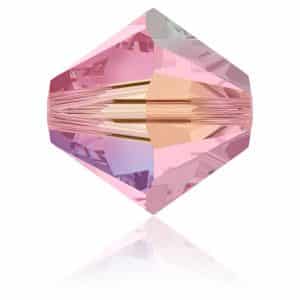 5328 4mm Sach 48 Swarovski toupie Light Rose AB 2X