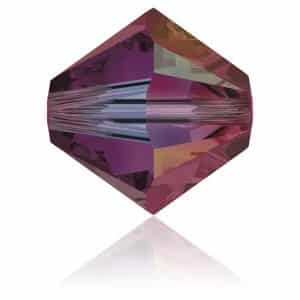 5328 4mm Sach 48 Swarovski toupie Ruby AB 2X