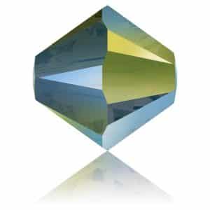 5328 4mm Sach 48 Swarovski toupie C. Iridescent Green 2x