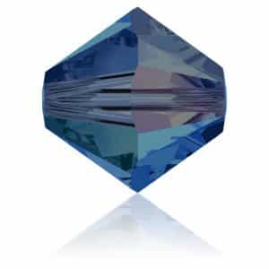 5328 6mm Sach 20 Swarovski toupie Capri Blue AB 2x