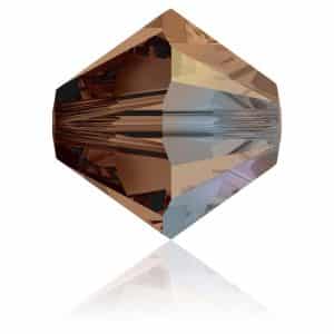 5328 6mm Sach 20 Swarovski toupie Smoked Topaz AB