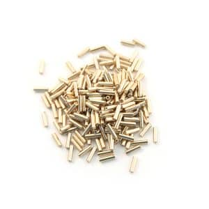 Sachet 10g Bugles 2 inch 6x1.7mm trou rond Doré galvanisé n°1052