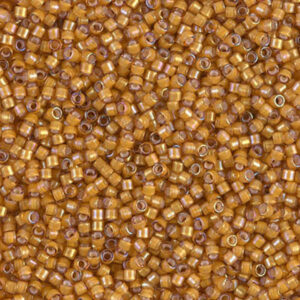 Sach 8g Délica 11/0 Topaz AB intérieur blanc N°1778