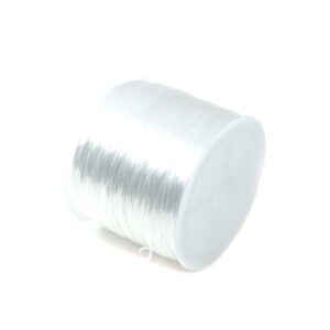 Bobine 50m fil Nylon élastique transparent plat 0.5mm