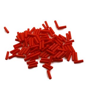 Sach 10g Bugles 2 inch 6x1.7mm trou rond Rouge Opaque n°408