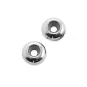 Perle de serrage ronde  Acier Inoxydable 316 9x4.5xtr2mm ( paquet de 2 ) - Argenté
